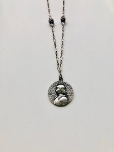 Antique Joan of Arc pendant necklace